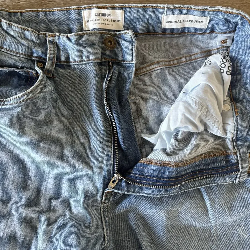 Cotton On Jeans | Womens 8 (29x31.5) | Original Flare Light Wash Stretch Denim - Picture 4 of 9